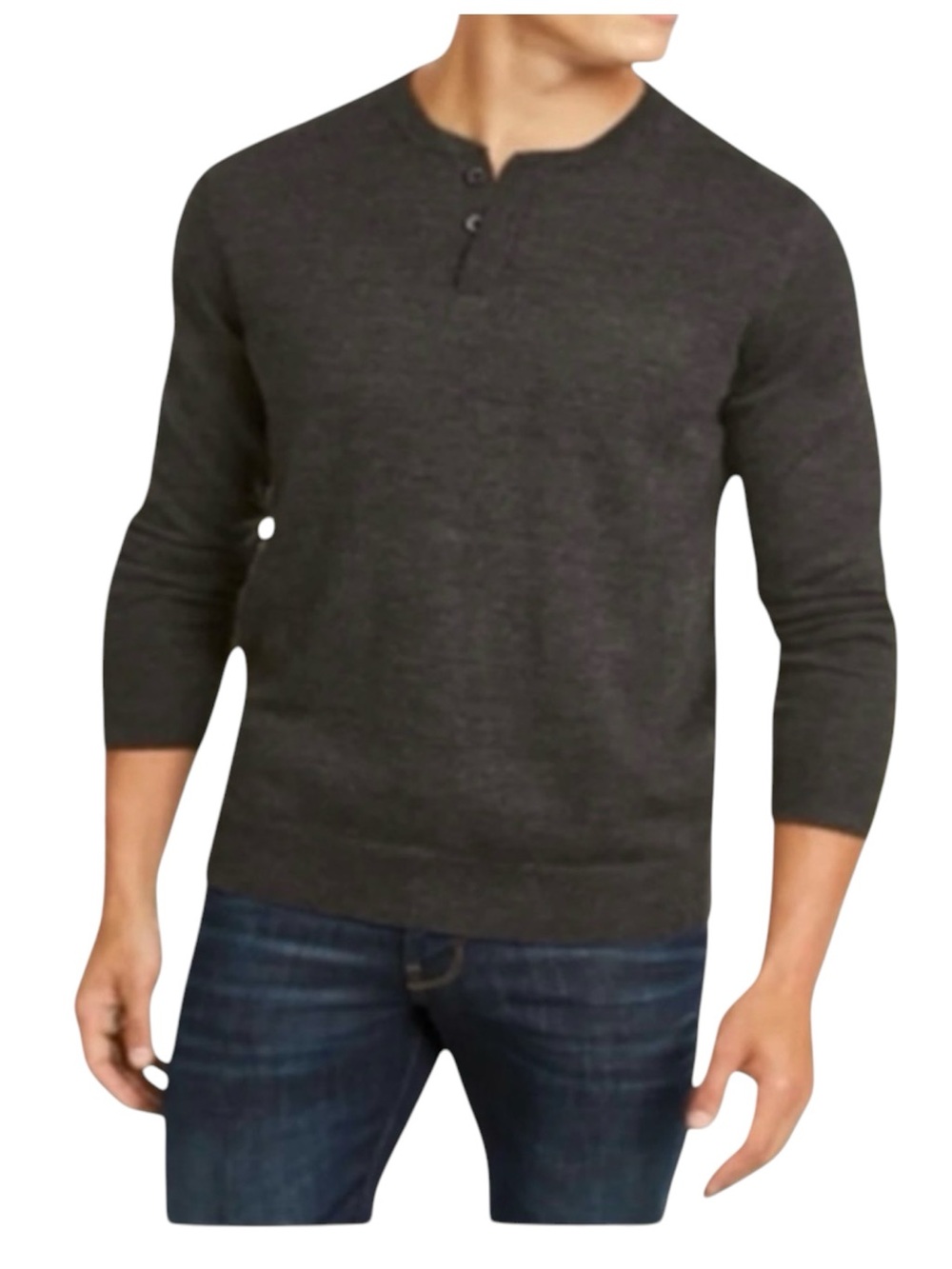 NWT Charter Room men’s L 52% merino wool Henley sweater
